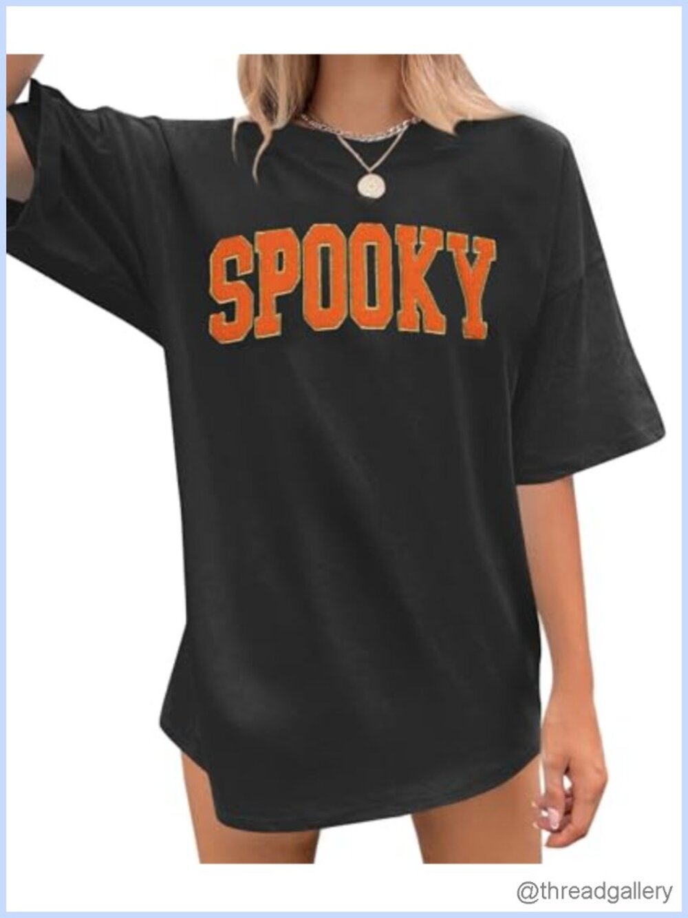 Oversized Spooky Season Halloween T Shirt Women Cotton Blend Short Sleeve